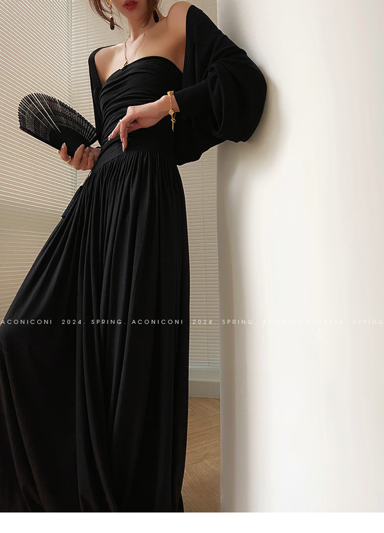 Aconiconi Elegant Bat Style Long Sleeve Chic Versatile Cardigan-Jessica (vvv)
