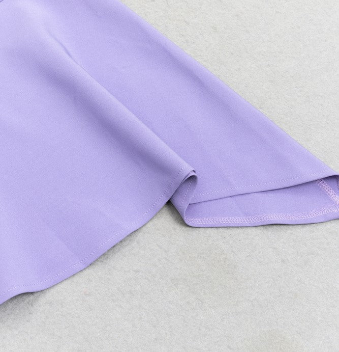 DOLLY Luxury Light Purple body con Taro Tube Top Fishtail Dress-ALERO