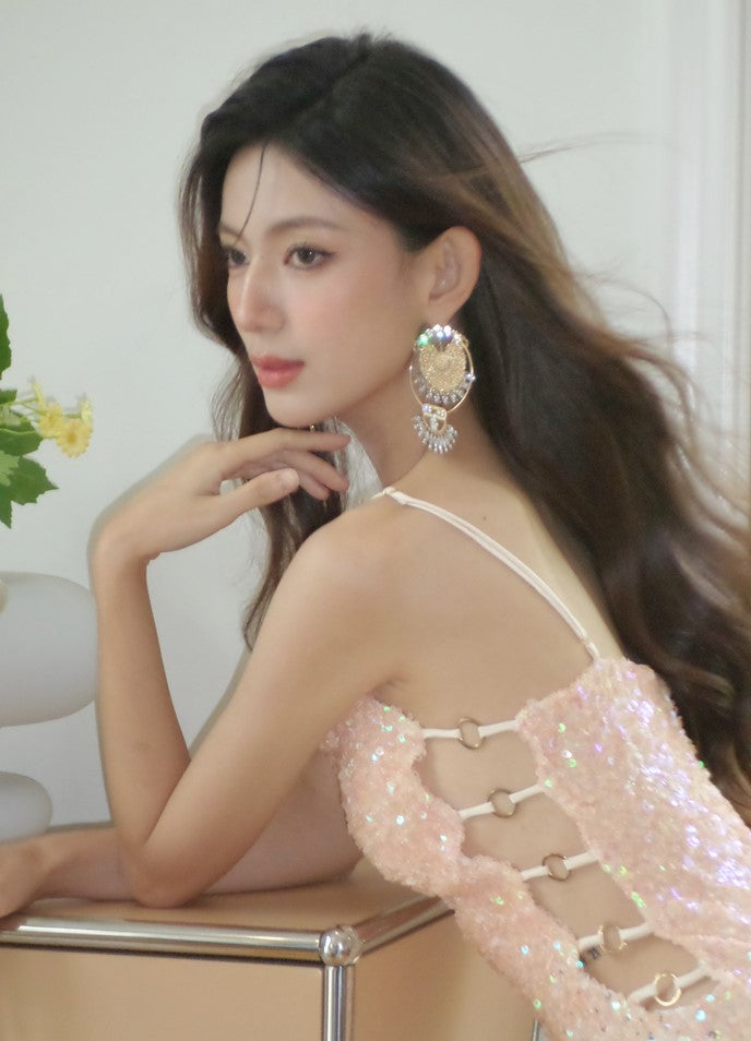 DOLLY Elegant Gradient Sleeveless Sexy Hollow Waist Cocktail Dress- (V)