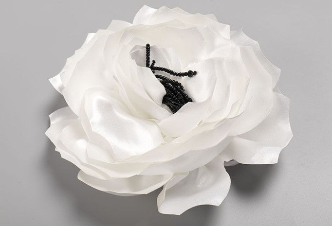 DOLLY Elegant White Flower Embroidery Lace Ruffle Layered Dinner Dress-DAISY (V)