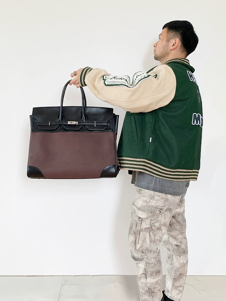 Vintage old money style inspired platinum bag men's large travel canvas weekender bag