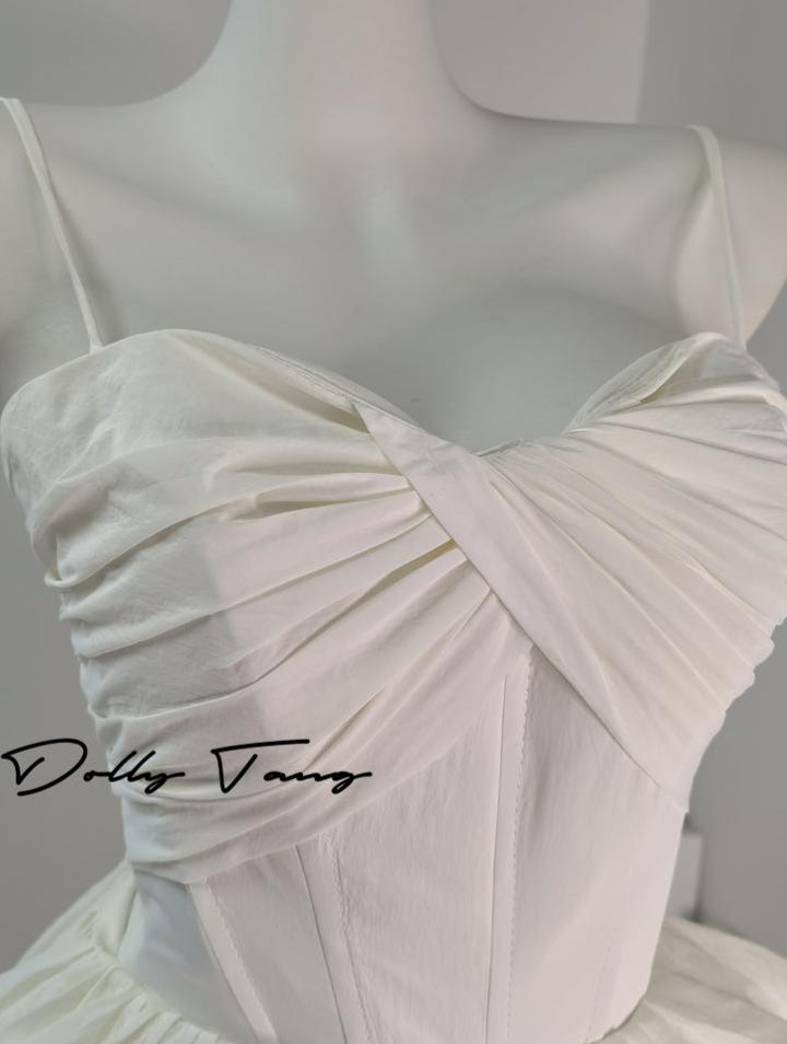 DOLLY Luxury White Sleeveless Short Puffy Chic Birthday Dress-YOYO