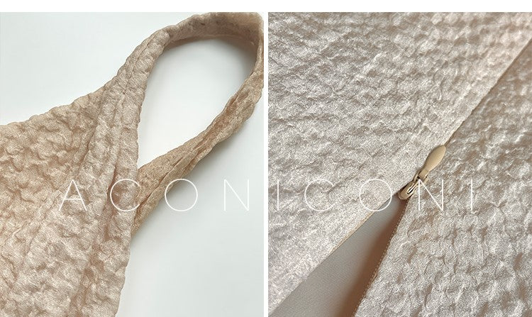 Aconiconi Luxury Sleeveless cowl neck ombre pleated hem Dress- Long Island Iced Tea