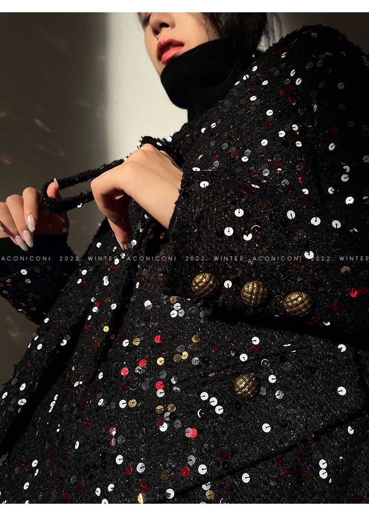 Aconiconi| bright autumn and winter elegant design jacket Skirt - Rose tea