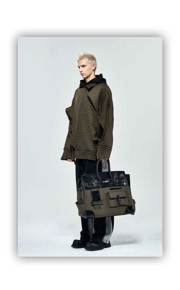 Army green Retro birkin inspired handmade canvas men business travel tote women weekender travel overnight weekend handbag