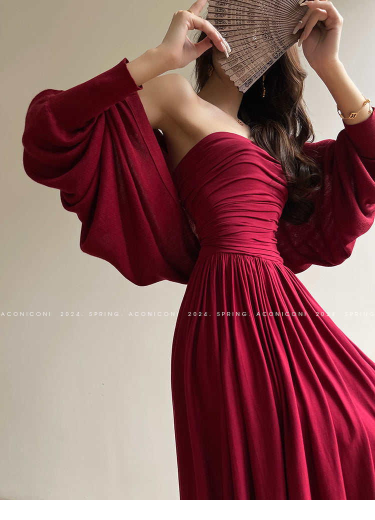 Aconiconi Elegant Bat Style Long Sleeve Chic Versatile Cardigan-Jessica (vvv)