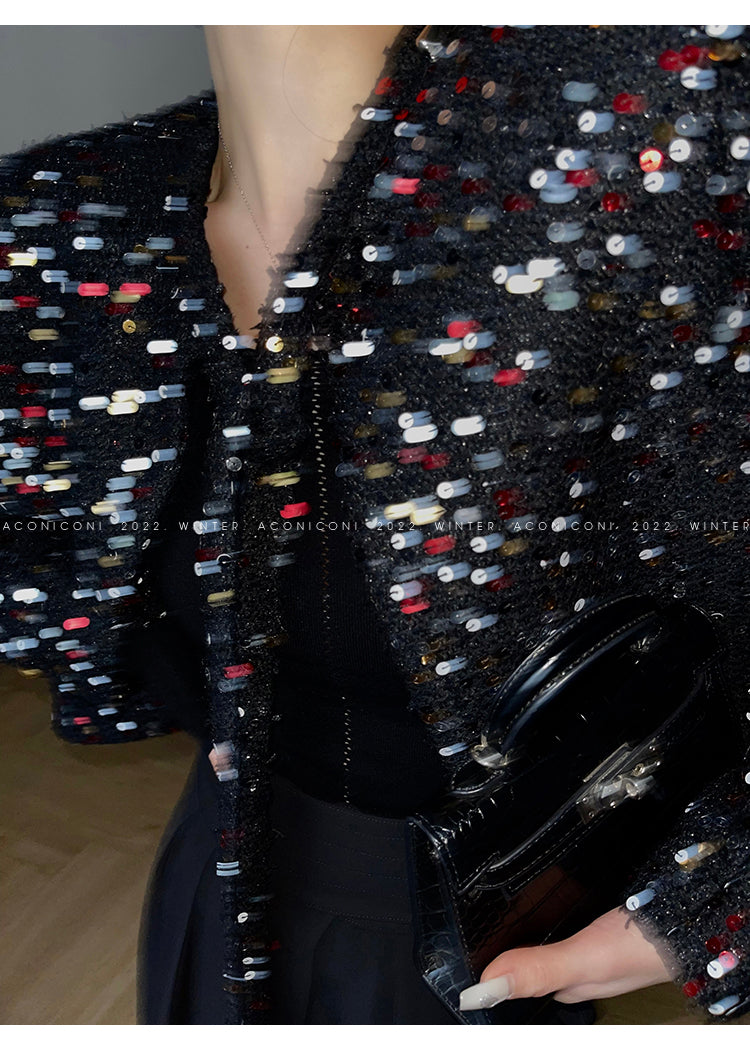 Aconiconi| bright autumn and winter elegant design jacket Skirt - Rose tea