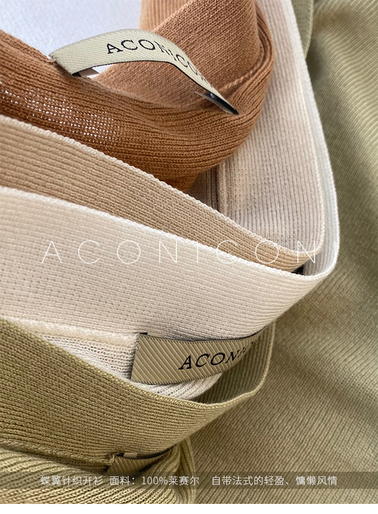 Aconiconi Elegant Bat Style Long Sleeve Chic Versatile Cardigan-Jessica (vvv)
