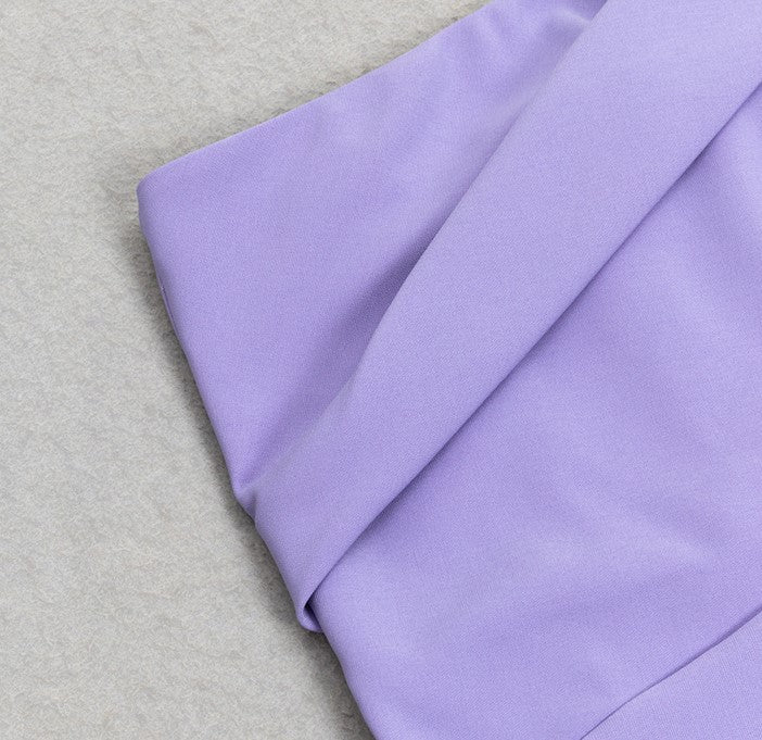 DOLLY Luxury Light Purple body con Taro Tube Top Fishtail Dress-ALERO