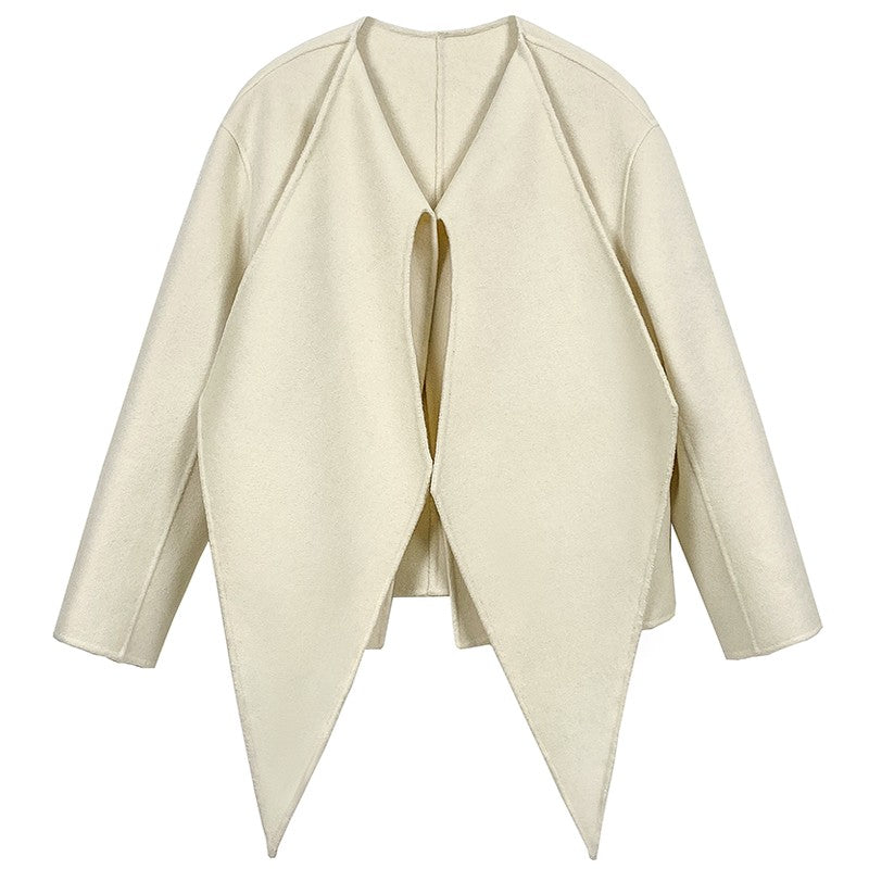 Double-sided wool autumn winter short cashmere coat - Lioew
