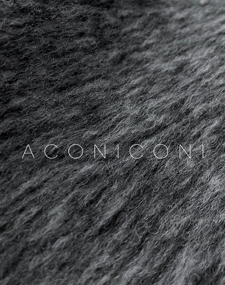 Aconiconi|Gray long hair fall winter wool short coat/skirt - Haizhou