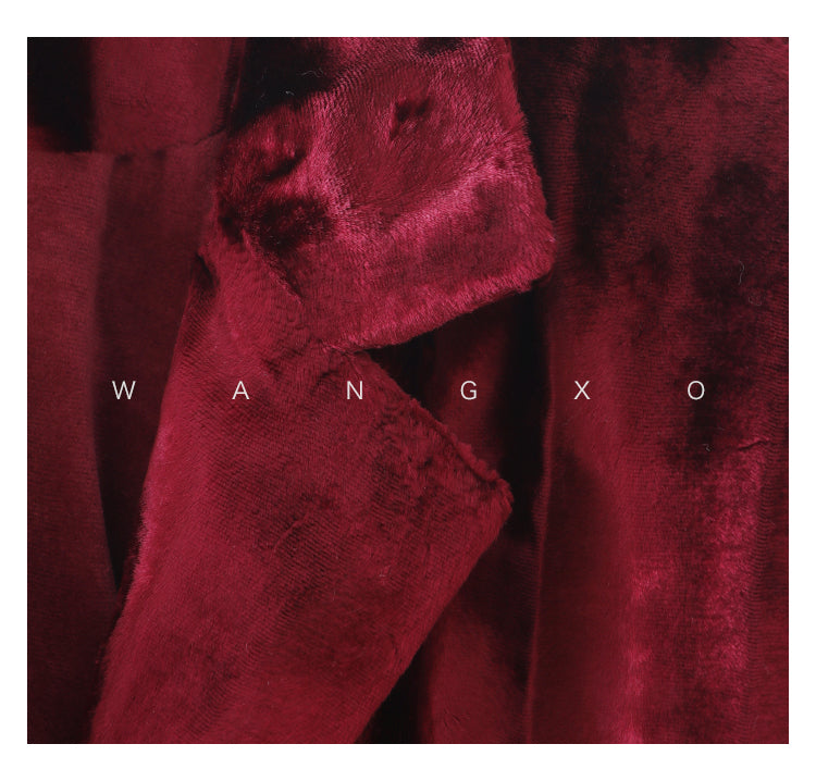 WANXO wine red acetate velvet suit jacket new high-end silhouette coat- Serena
