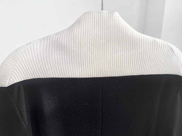 Huanzi new elegant classic black high turtle neck dress - Kios