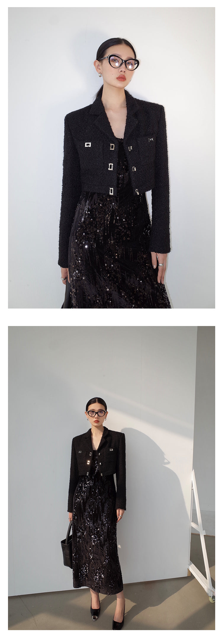 Retro Swaying tango V-neck sequined French party dress - Kawue