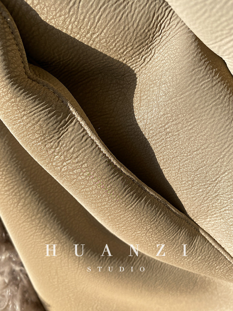 Huanzi custom craft winter fur one-piece wool lamb collar leather jacket - Sioed