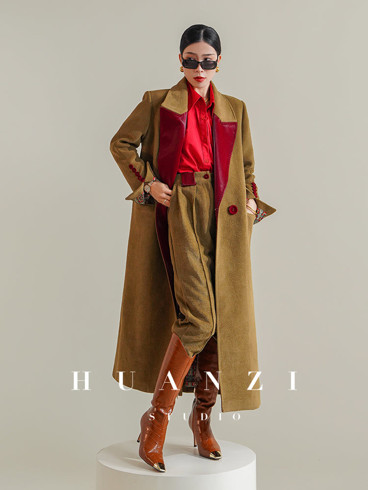 Huanzi non-ironing technology short retro fur coat mid-length windbreaker suit jacket- Nina