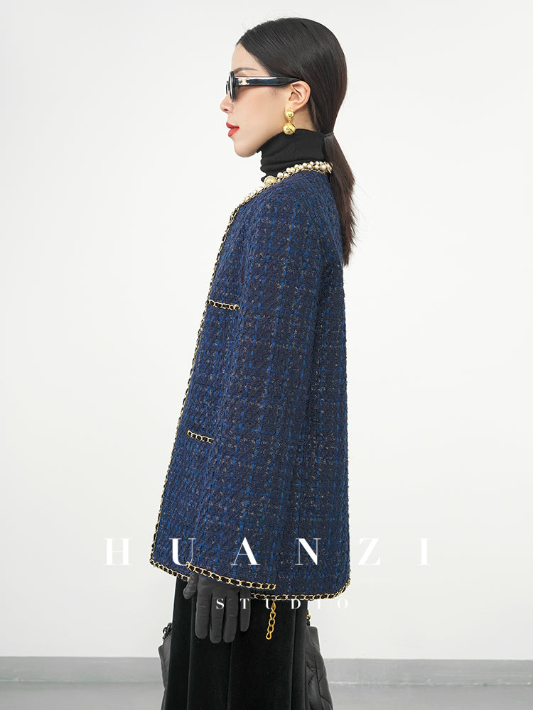 Huanzi new collection-level high-definition small fragrant wind jacket female plaid suit with a complete set- Bibi