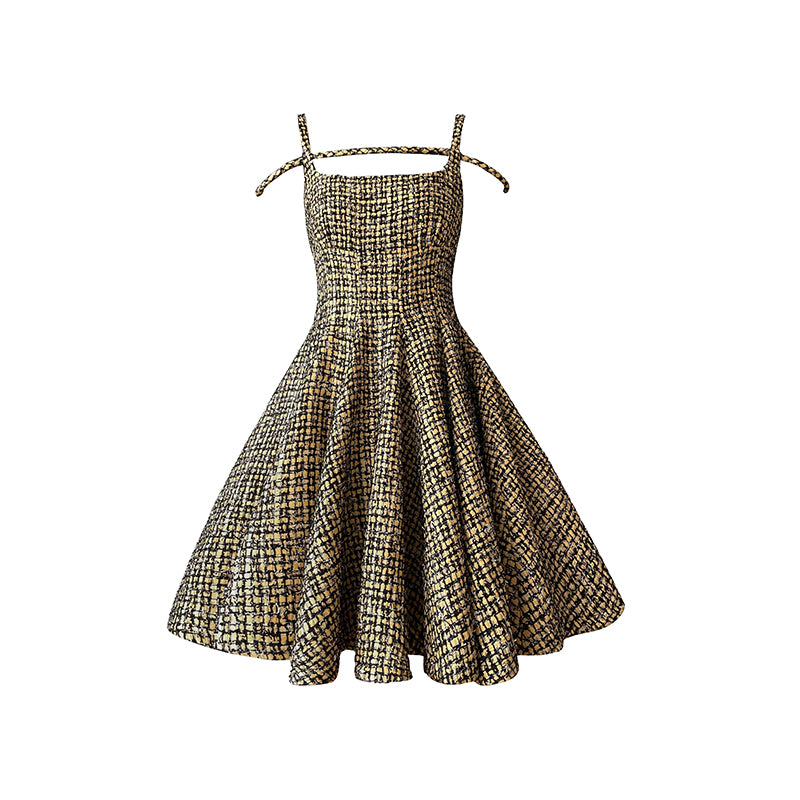 Aconiconi|Short Skater Tweed dress- Hemerocallis