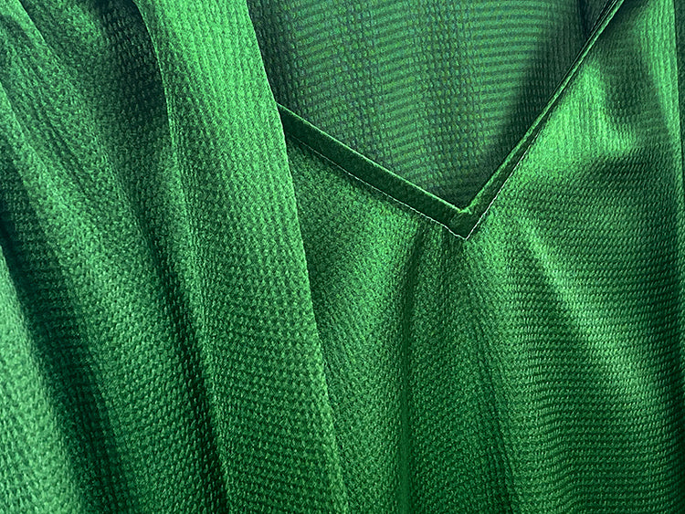 Huanzi new puff sleeves silk satin shirts top blouse - Oitr green