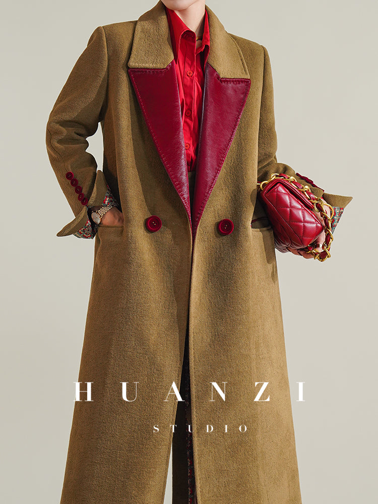 Huanzi non-ironing technology short retro fur coat mid-length windbreaker suit jacket- Nina