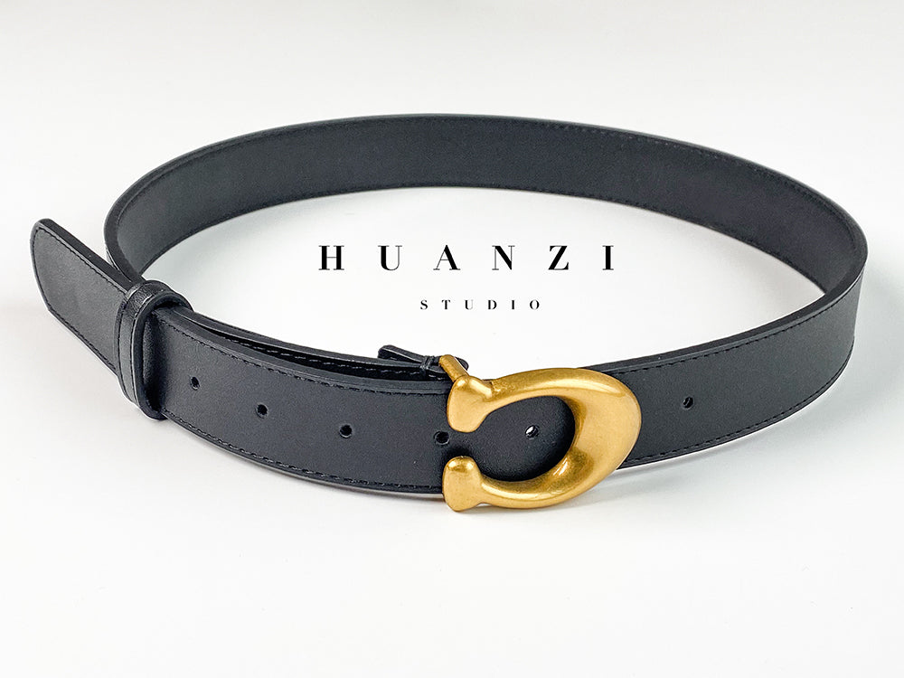 HUANZI Haute Couture All-match Boutique Belt -Bronze C