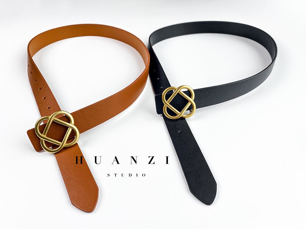 HUANZI Haute Couture All-match Boutique Belt -Four leaf