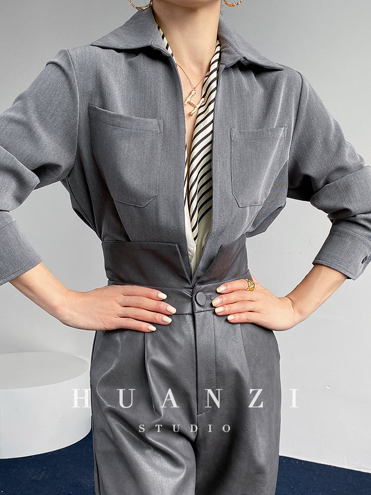 Huanzi custom high end quality shirts professional iron-free pullover loose retro shirt - Tiblw