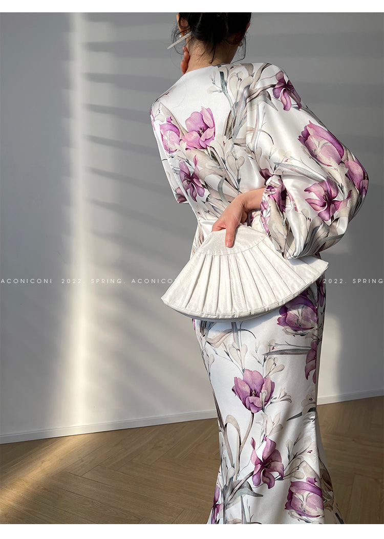 Aconiconi|French light luxury japanese inspired dress - Begonia