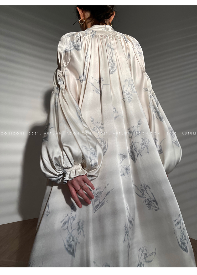 Aconiconi|dyed imitation silk loose romantic dress - Nagamachi