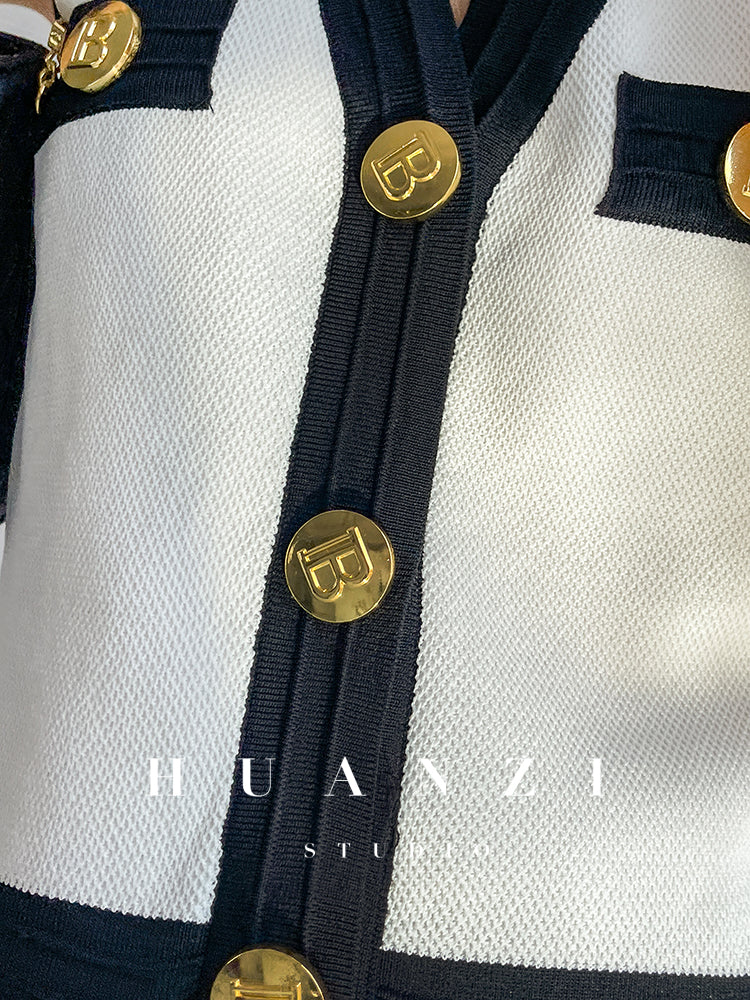 Huanzi V-neck knitted summer sleeveless outer top - lkop
