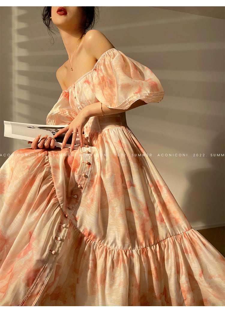 ワンピース MEDI OFF SHOULDER PUFF SLEEVE DRESS アメリ MEDI OFF SHOULDER PUFF SLEEVE DRESS