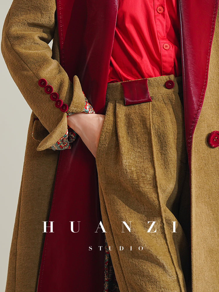 Huanzi non-ironing technology short retro fur coat mid-length windbreaker suit jacket- Nina