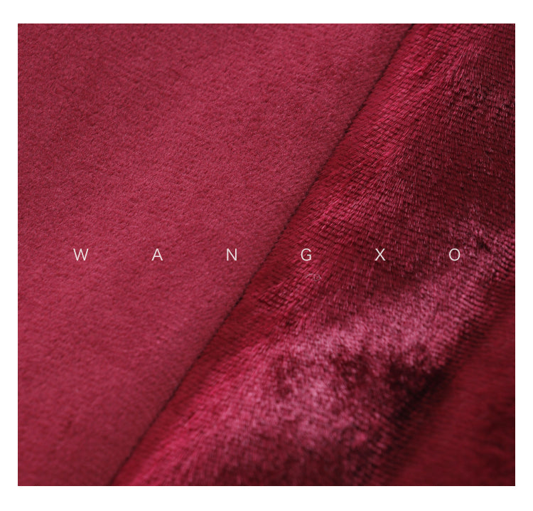 WANXO wine red acetate velvet suit jacket new high-end silhouette coat- Serena