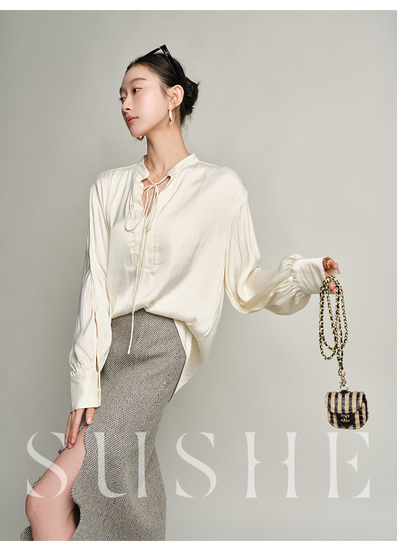 SUSHE Heavy Elegant Wave Slit Spring Skirt - monet vision