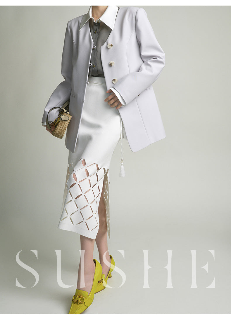 SUSHE 2023 early spring gray retro loose shirt - Cariyt