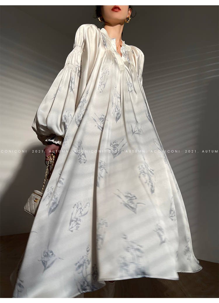 Aconiconi|dyed imitation silk loose romantic dress - Nagamachi
