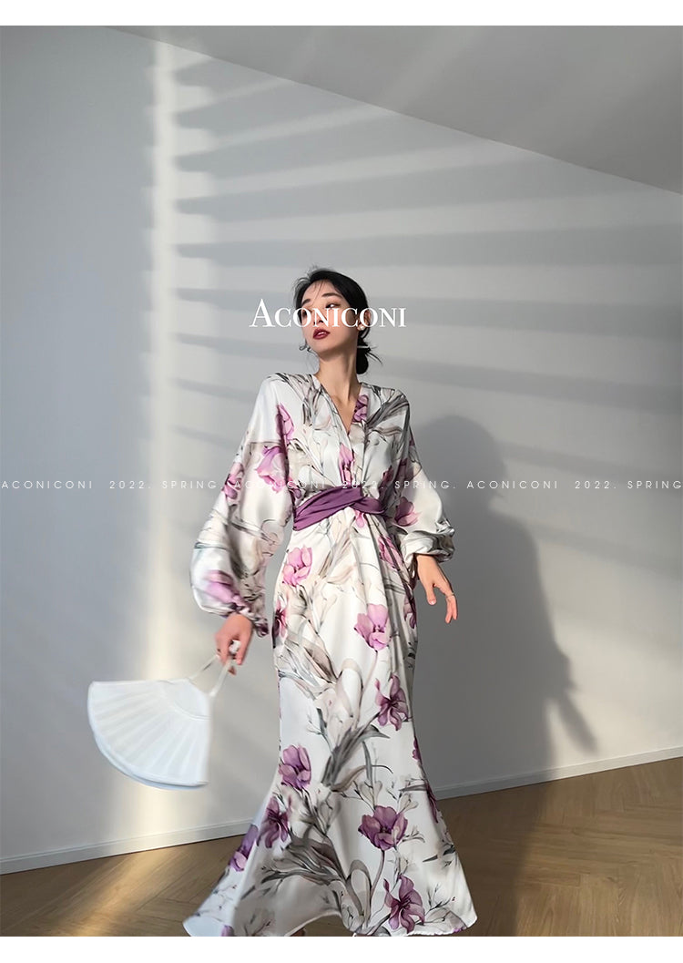 Aconiconi|French light luxury japanese inspired dress - Begonia