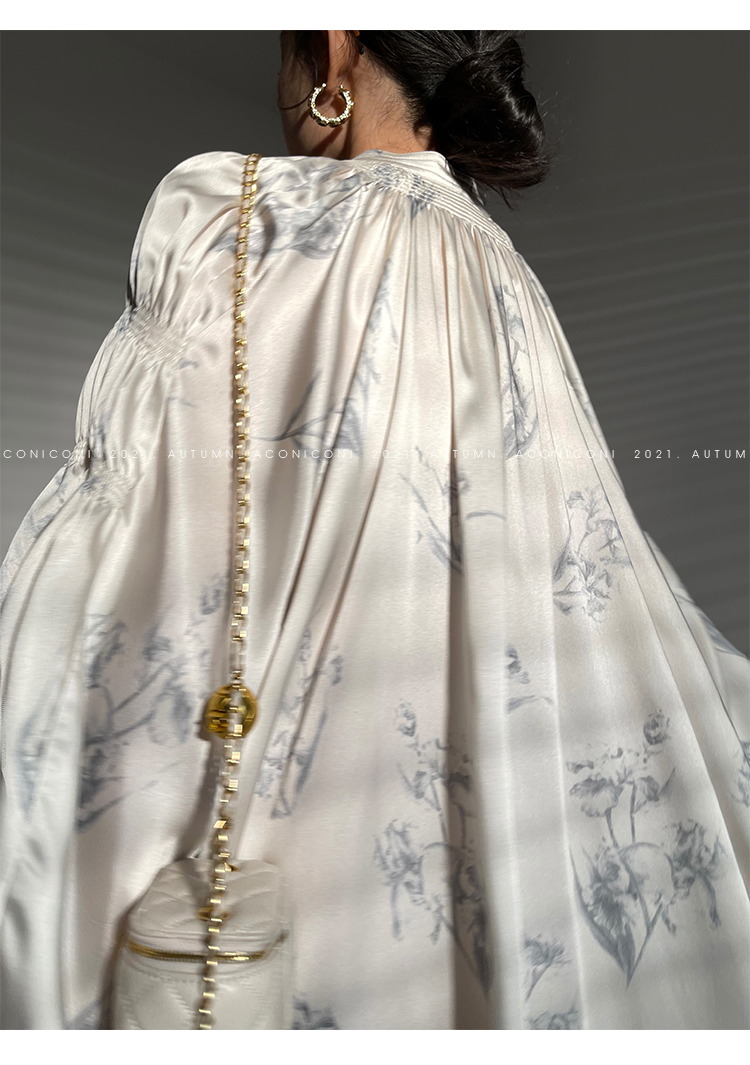 Aconiconi|dyed imitation silk loose romantic dress - Nagamachi