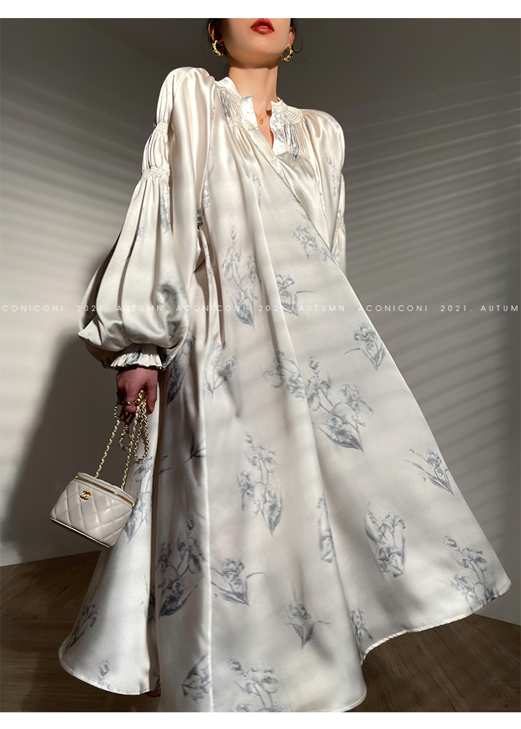 Aconiconi|dyed imitation silk loose romantic dress - Nagamachi