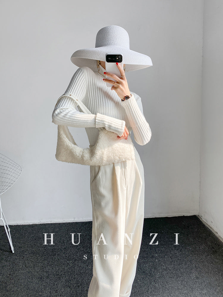 High end pile collar knitted turtleneck sweater -Sulia