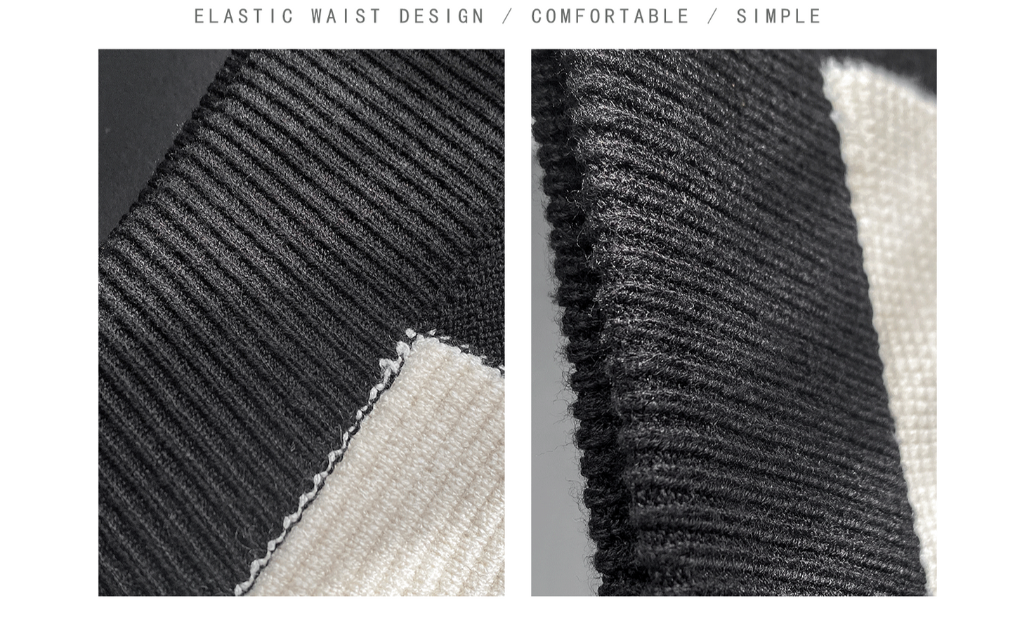 Huanzi classic black and white checkerboard high waist slim knitted fishtail skirt for women- Tiloa