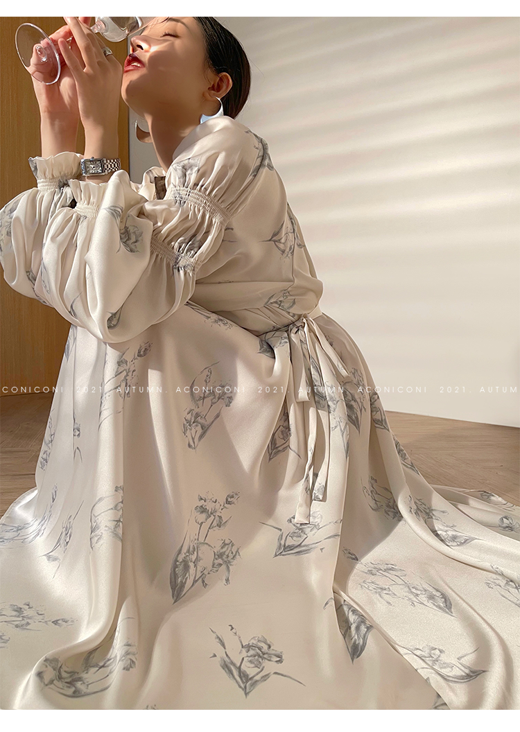 Aconiconi|dyed imitation silk loose romantic dress - Nagamachi