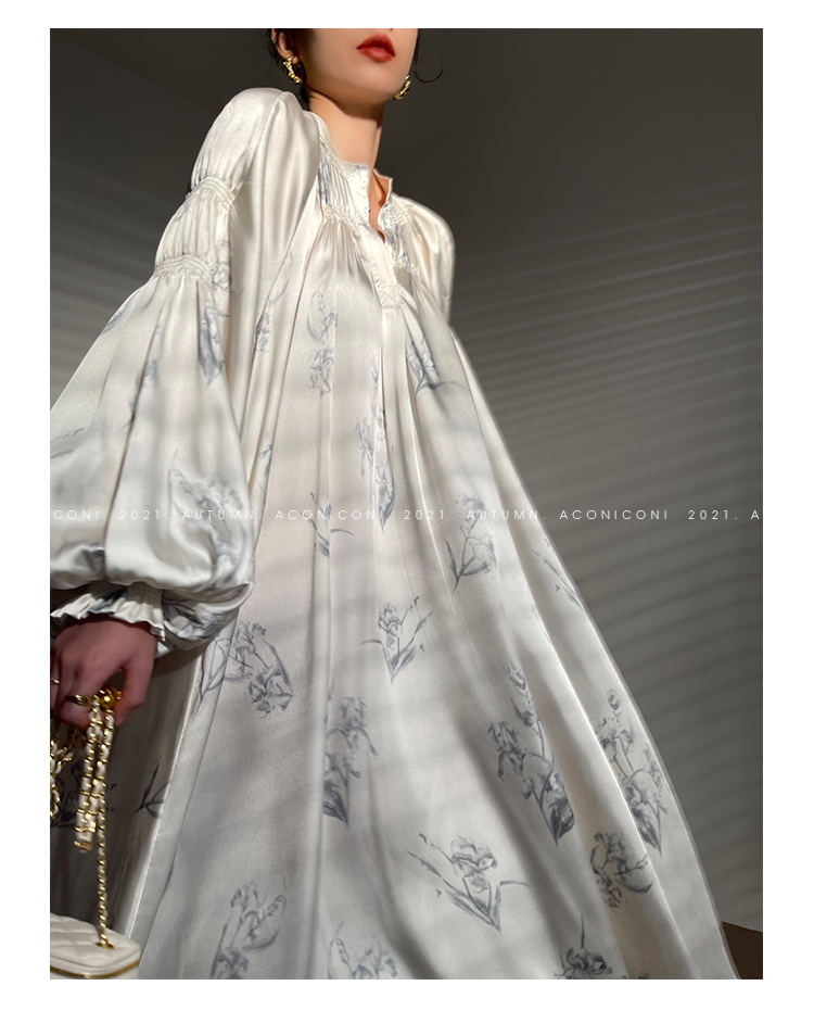 Aconiconi|dyed imitation silk loose romantic dress - Nagamachi