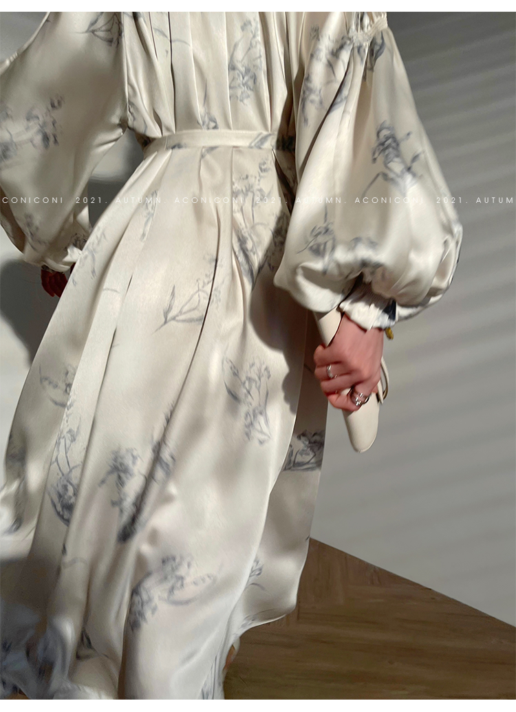 Aconiconi|dyed imitation silk loose romantic dress - Nagamachi