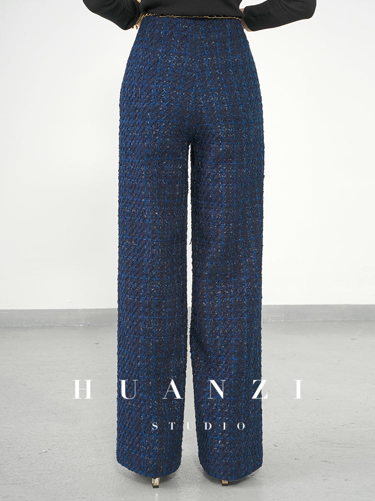 Huanzi new collection-level high-definition small fragrant wind jacket female plaid suit with a complete set- Bibi