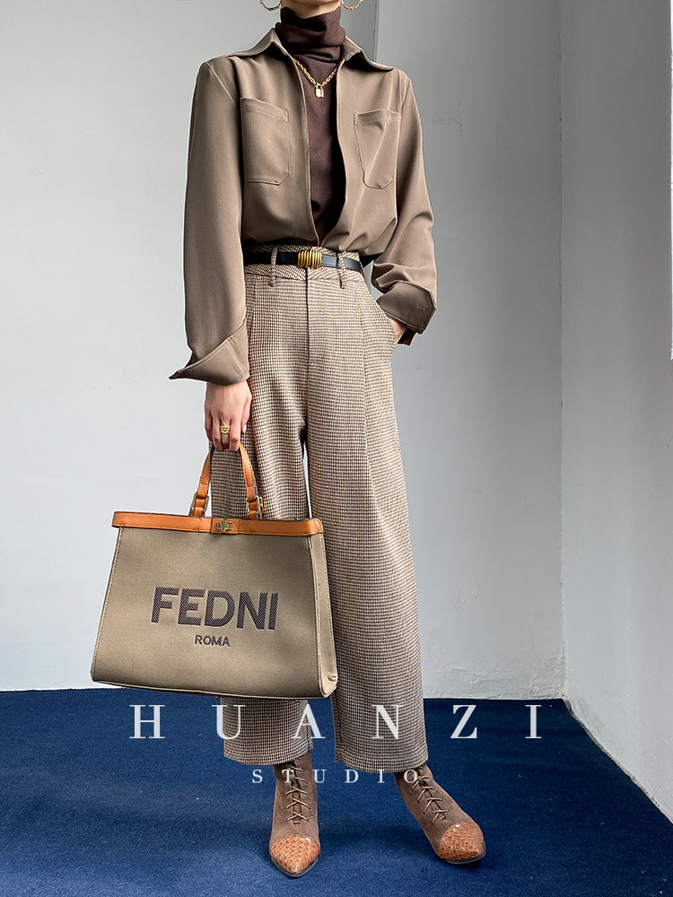 Huanzi custom high end quality shirts professional iron-free pullover loose retro shirt - Tiblw