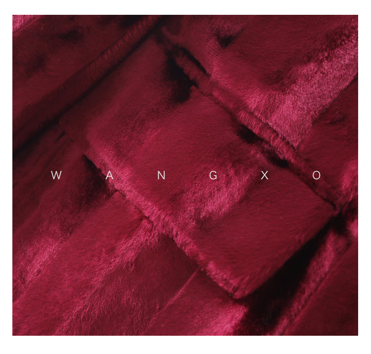 WANXO wine red acetate velvet suit jacket new high-end silhouette coat- Serena