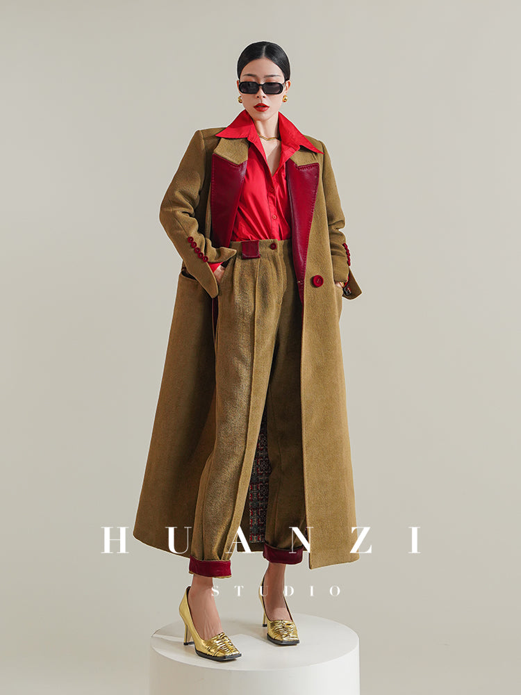 Huanzi non-ironing technology short retro fur coat mid-length windbreaker suit jacket- Nina