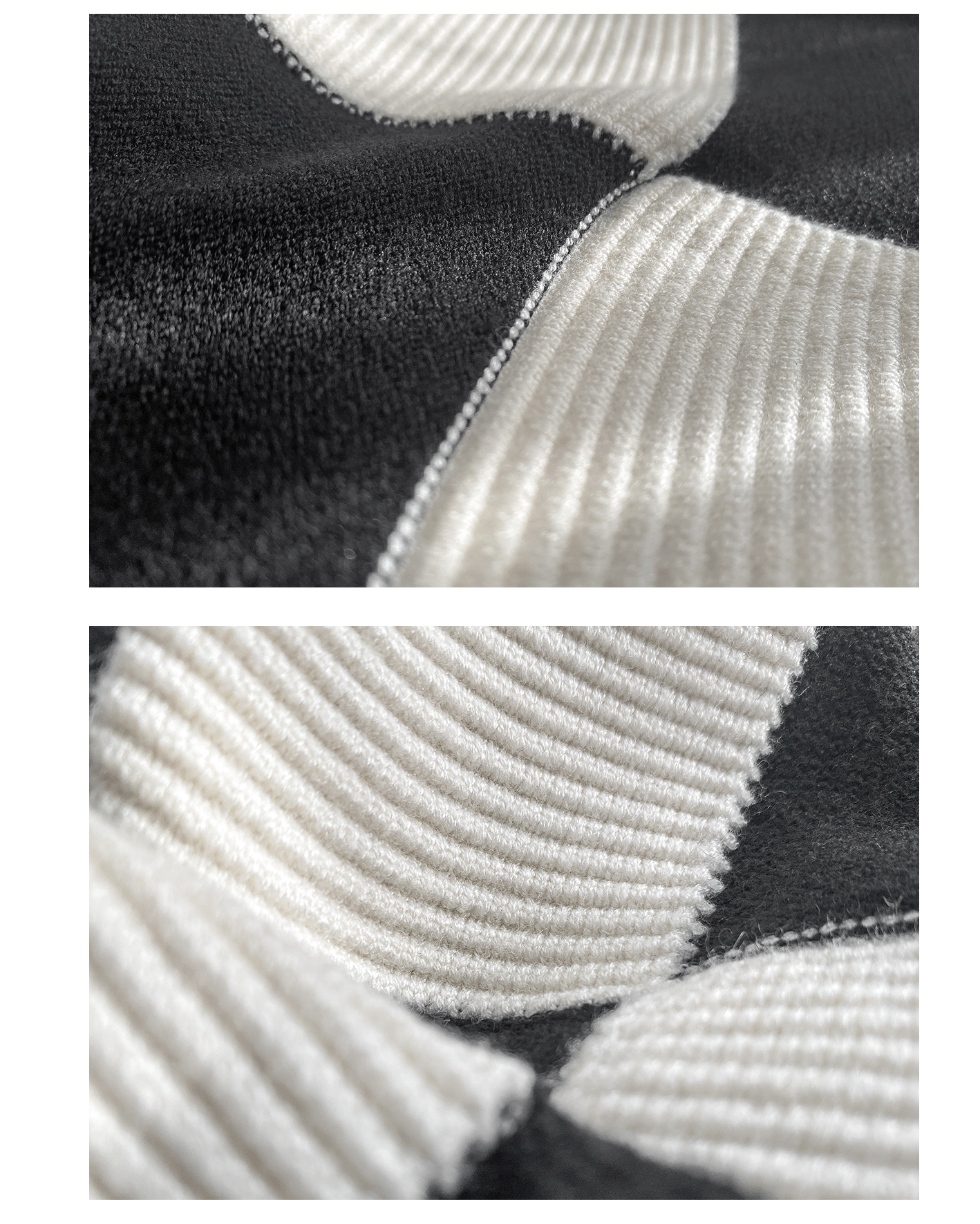 Huanzi classic black and white checkerboard high waist slim knitted fishtail skirt for women- Tiloa