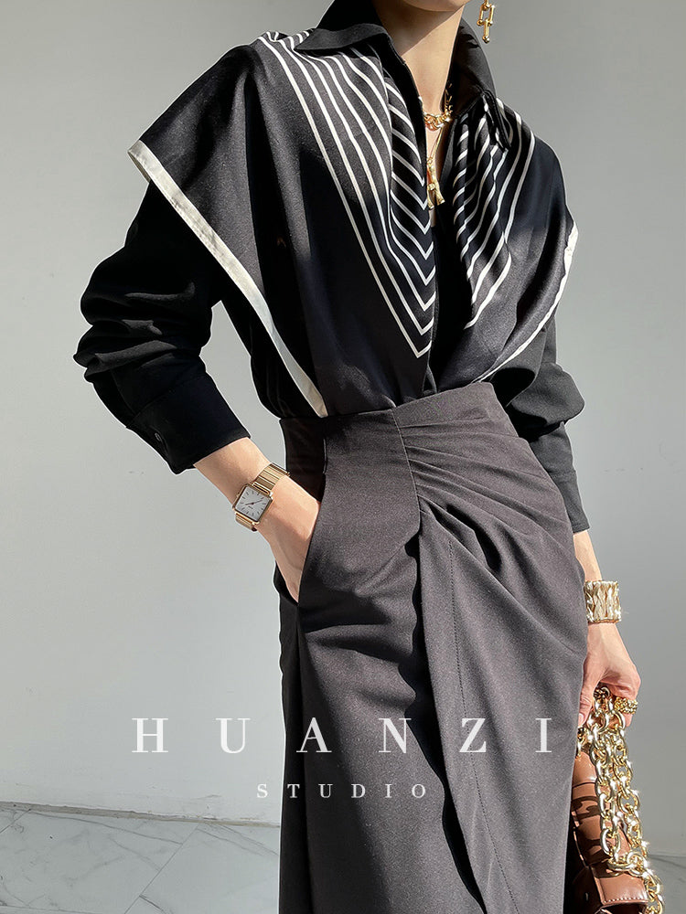 Huanzi custom high end quality shirts professional iron-free pullover loose retro shirt - Tiblw